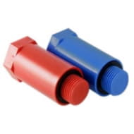 Комплект длинных полипропиленовых пробок с резьбой 1/2 (красная + синяя) VTp.792.M.04